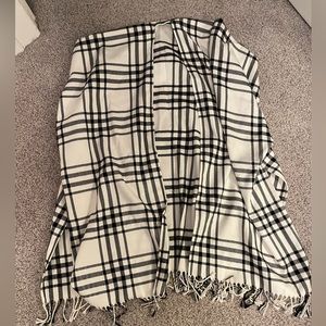 Plaid flannel poncho